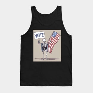 Skeleton Vote American Flag Tank Top